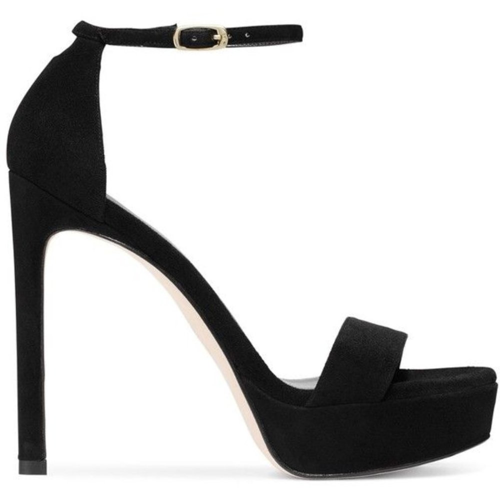 Stuart Weitzman Sohot Black Suede Sandals Size 8.5 (box included)